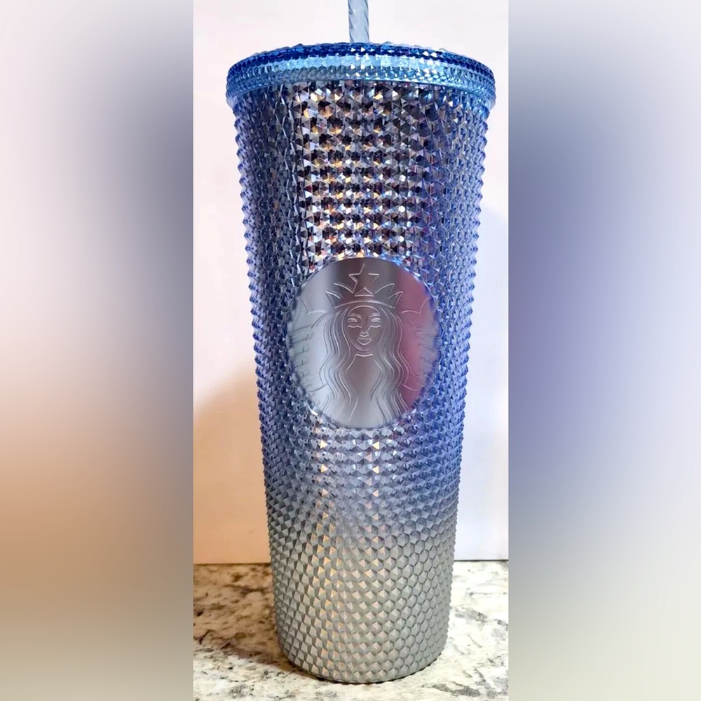 Starbucks Christmas Holiday 2023 Blue Icicle Gradient Studded Venti Tumb…